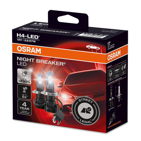 H4 NIGHT BREAKER LED LED-Nachrüstlampe 230% mehr Helligkeit OSRAM