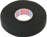 tesa Gewebeband PET-Vlies 51608 Isolierband für Kabelbäume Baumwolle Klebeband (19mm x 25m), Schwarz