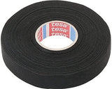 tesa Gewebeband PET-Vlies 51608 Isolierband für Kabelbäume Baumwolle Klebeband (15mm x 15m), Schwarz