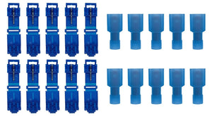 10x Abzweigverbinder SET Schnellverbinder 10x Flachstecker Stromdiebe blau