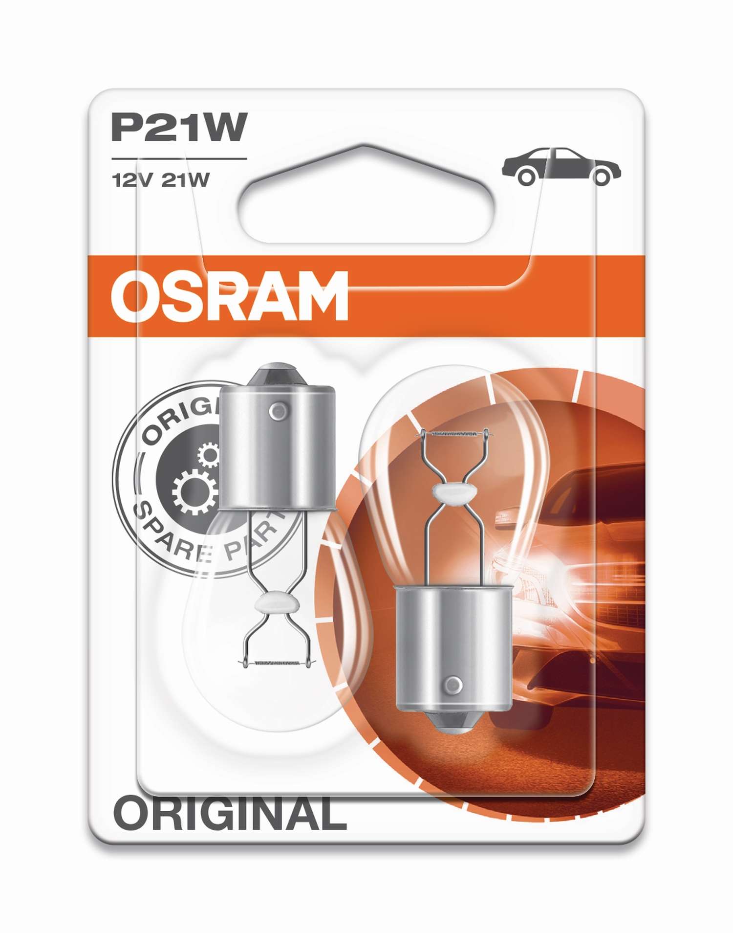 12V Autoglühbirne P21W 21W BA15s Helles weißes Licht für bessere  Sichtbarkeit, Osram