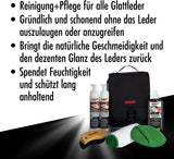 SONAX Lederreiniger 250ml Lederpflege 250ml Lederbürste Mikrofasertuch Pad Set